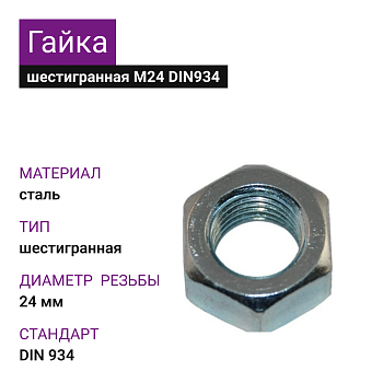 Гайка шестигранная ОЦ М24 DIN 934 (25кг)