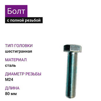 Болт М18х100 DIN 933 с полной резьбой ОЦ