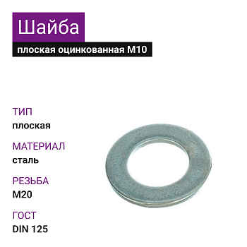 Шайба плоская ОЦ М20 DIN125 (25кг)