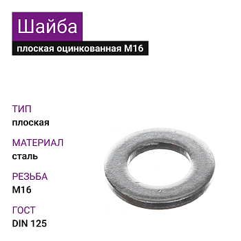 Шайба оцинкованная М16 DIN 125