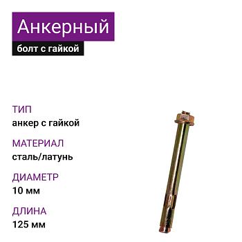 Анкерный болт с гайкой 10х125